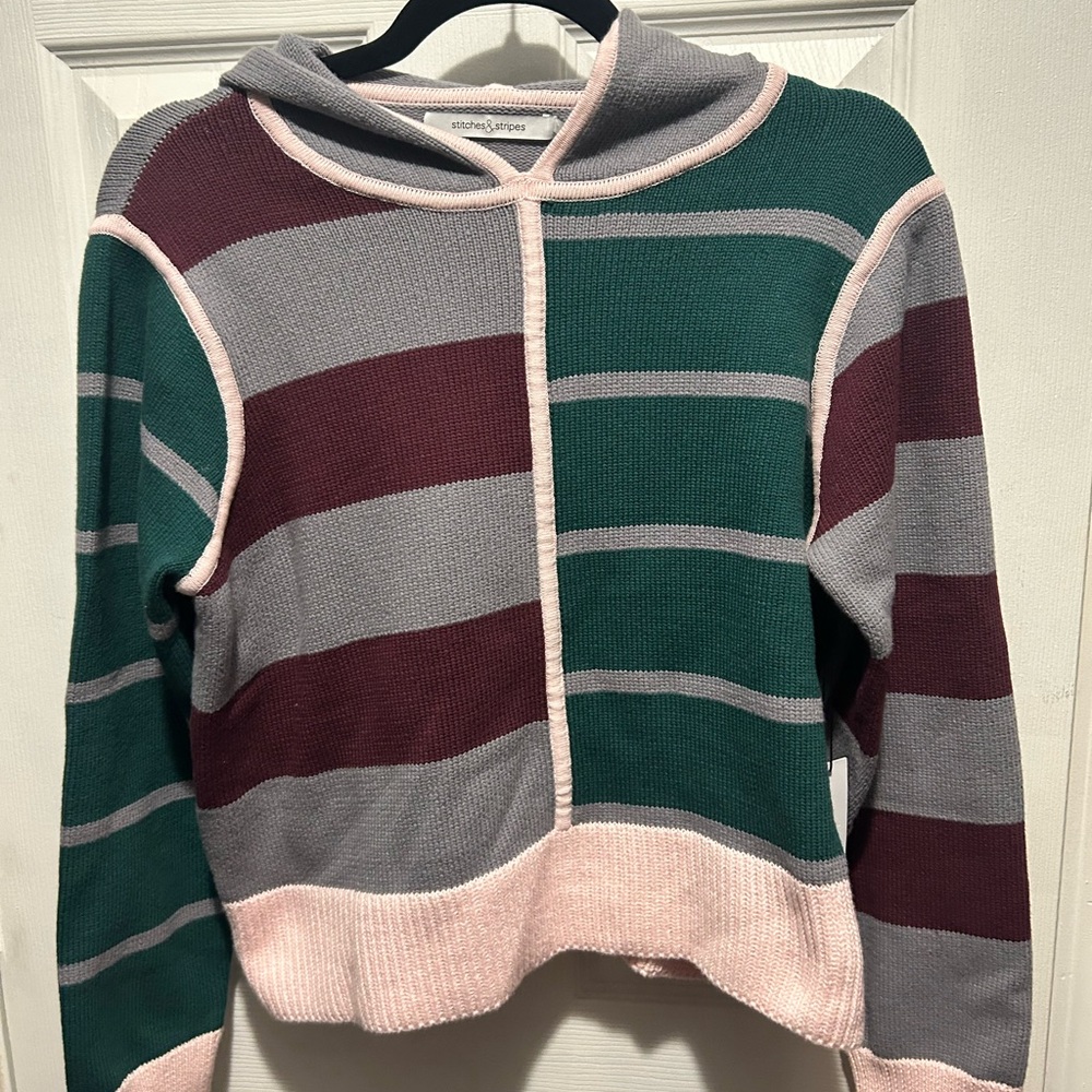 Colorful Striped Hooded Sweater